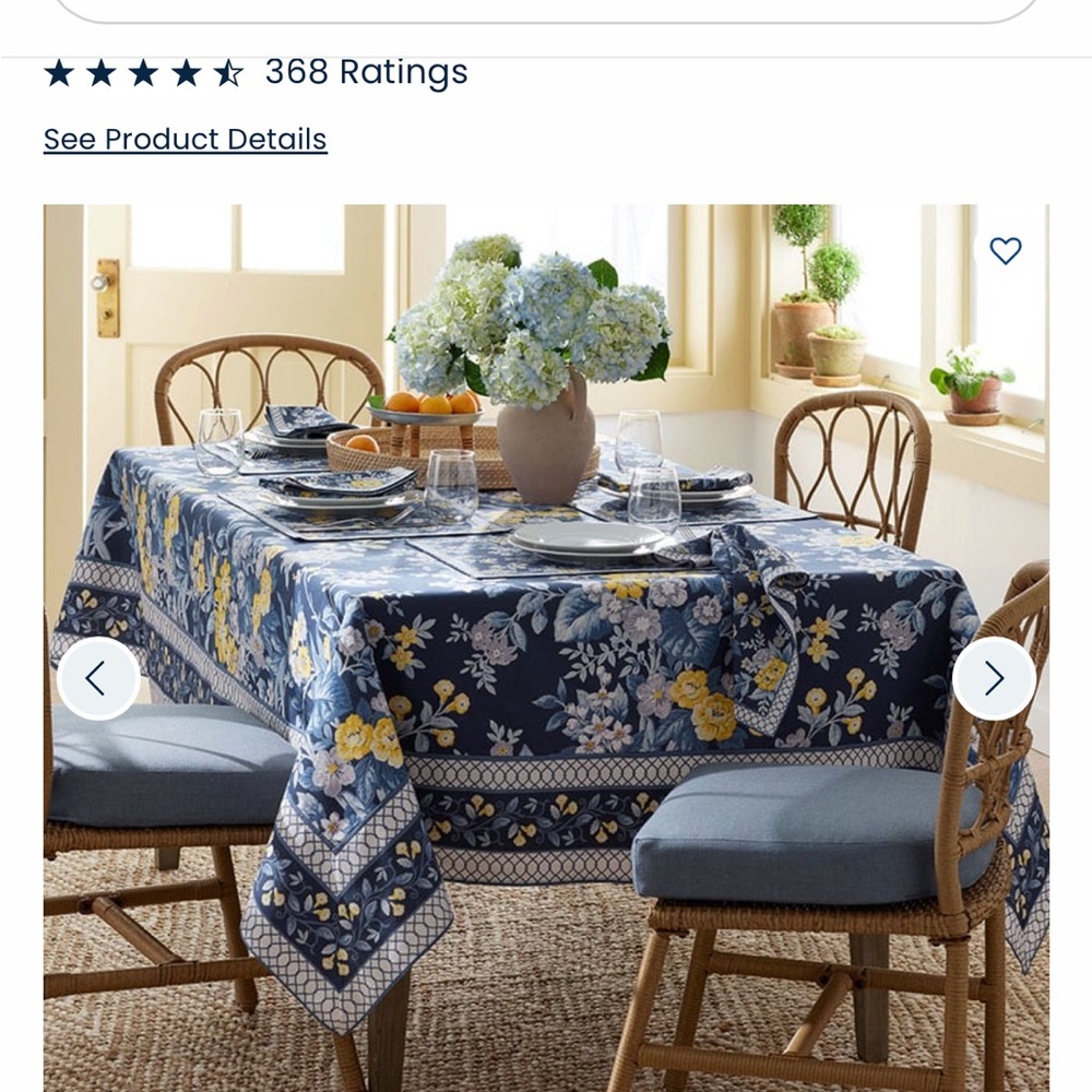 The company store tablecloth 70x108 never used.